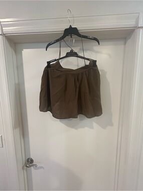 Anthropologie Chocolate Brown Off-Shoulder Top